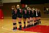 The lady bulldogs volleyball team joins hands in a word of prayer before their game again Lyon College. Union won the match 3-1. - Photo by Deanna Santangelo