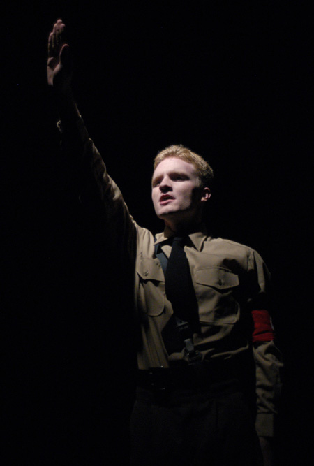 Andy Morris as a Nazi soldier in <i>Die Ratzel</i>.