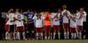 The Bulldog soccer team gathers together for prayer before their game against Delta State. The Bulldogs won the game 3-0. - Photo by Ebbie Davis