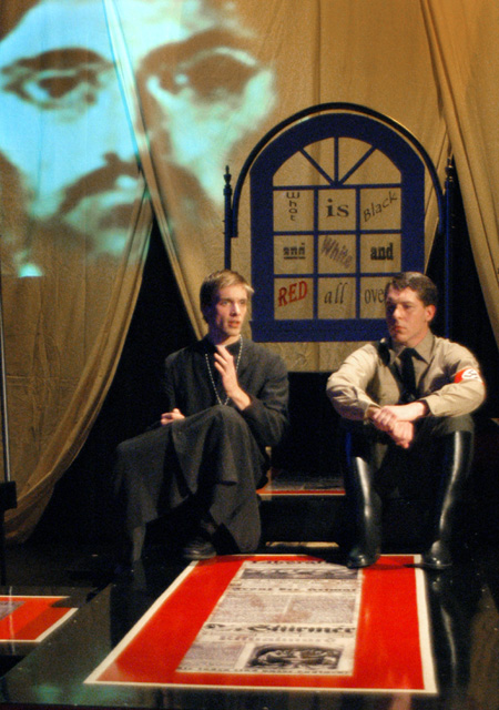 Ryan Schunemann and Jeremy Parker in <i>Die Ratzel</i>.