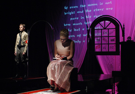 Josh Wilkinson and Emily Brown in <i>Die Ratzel</i>.