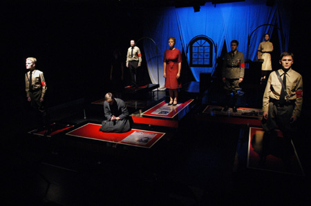 <i>Die Ratzel</i> placed second in the Christians in Theatre Arts Playwriting contest in 2000, and the Union University Players will present <i>Die Ratzel</i> as a competition piece at the American Theatre College Festival at Austin Peay University in Clarksville, Tenn. Oct. 22-25.  Shown here is the cast of <i>Die Ratzel</i> during the Oct. 9-14 run at Union.