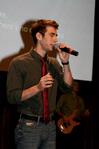 Brad Carrington, junior church music major, helps lead  worship music during chapel. - Photo by Deanna Santangelo