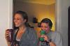 Nicole Haynes, sophomore psychology major, and Samantha Dodson, junior learning foundations major, enjoy a visit their RA during Progressive Snacking.  - Photo by Victoria Stargel