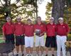 Union men's golf team with the Union University Fall Invitational Championship trophy. (L to R: Coach Andy Rushing, Ryan Chandler, Steven Coffelt, Micah Gentle, Brett Barry, Josh Bratcher) - Photo by Steven Aldridge