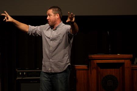 J.D. Greear, lead pastor of The Summit Church in Durham, NC, speaks during GO Week chapel. 