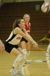 Allison Shein (1), a junior for the Lady Bulldogs, passes a shot to the front line.  Linsday Holmes (5) looks on. - Photo by Steven Aldridge