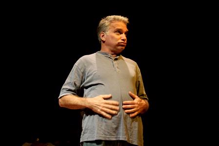Curt Cloninger performs in the W.D. Powell Theatre. Cloninger does various impersonations of Jesus' life.