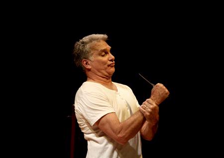 Curt Cloninger tells the story of Jesus' death through the eyes of Barabbas. Many other characters were portrayed in Cloninger's performance in the W.D. Powell Theatre. 
