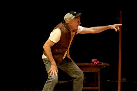 Curt Cloninger performs in the W.D. Powell Theatre. He tells the story of the resurrection of Jesus through the eyes of Peter.  