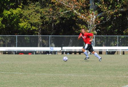 Union JV soccer players compete against soccer alum as a part of family weekend. 