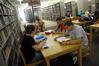 Students study as a group in the Emma Waters Summar Library. - Photo by Morris Abernathy