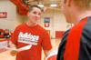 Senior Michael Simpson, Bulldogs guard, interacts off the court at Meet the Bulldogs Oct. 14. - Photo by Kristen Nicole Sayres
