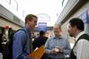Trey Weise, freshman Biblical studies major, talks with the Union University computer science department at Career U.  - Photo by Deanna Santangelo
