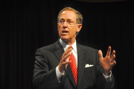 Bryant Wright, president of the Southern Baptist Convention and senior pastor of Johnson Ferry Baptist Church in Marietta, Ga., speaks to Union students about the blessings and challenges of marriage.