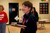 Tracie Barnard, volunteer community relations specialist, talks to Union volunteers about the impact of Operation Christmas Child during Campus and Community Day. - Photo by Deanna Santangelo