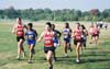 Rachel Cazalas, Cortney Owens, Michelle Hardee (Gilmore), and Adrienne Briles run in the Univ. of Tennessee-Martin Invitational. - Photo by Uncredited