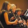Mary Alisa Techentin, senior history major, Emily Maggard, freshman elementary education major, and Blake Giles, freshman church music major, play clarinet during the Symphonic Band Fall Concert. - Photo by Victoria Stargel