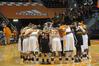 The Lady Bulldogs gather in prayer with the Lady Vols after the exhibition game played in Knoxville.  - Photo by Morris Abernathy