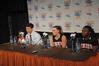 Coach Mark Campbell, Kayla Hudson, and Lavanda Ross answer questions from the press after an exhibition game against the Lady Vols. - Photo by Morris Abernathy