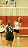 Senior hitter Jennie Glassey playes the ball during a 3-0 Union wil over Lambuth. - Photo by Steven Aldridge