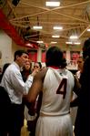 Mark Campbell, head women's basketball coach, discusses plays during a time-out of the first round of the 17th Annual Jackson Rotary Classic. The Lady Bulldogs defeated Oklahoma Baptist University 76-62.
 - Photo by Deanna Santangelo