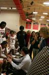 Mark Campbell, head women's basketball coach, encourages players during a time-out in the Rotary Classic game against Oklahoma Baptist University. The Lady Bulldogs advanced to the second round with a win of 76-62. - Photo by Deanna Santangelo