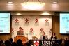 Jay Bernheisel, Jennifer Gruenke, and Ben Mitchell speak at the Living With Someone Else's Liver symposium. - Photo by Deanna Santangelo