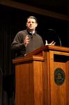 Keith Bates, associate professor of History, speaks in chapel. - Photo by Deanna Santangelo