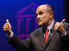 Former New York City Mayor Rudolph Giuliani speaks at the 2003 Scholarship Banquet. - Photo by Jim Veneman