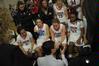 Coach Mark Campbell talks to the Lady Bulldogs during a time out in the game against Bethel University.  - Photo by Morris Abernathy