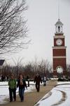 Students walk to class on a cold, snowy day. - Photo by Ebbie Davis