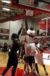 Antoine Hall goes up for a shot in the game against Bethel University. The Bulldogs won the game 77-75. - Photo by Ebbie Davis