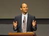Jarvis Williams, assistant professor of new testament and Greek at Campbellsville University, speaks on Ephesians 2:11-22 in chapel.
 - Photo by Morris Abernathy