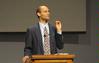 Jarvis Williams, assistant professor of new testament and Greek at Campbellsville University, speaks on Ephesians 2:11-22 in chapel. - Photo by Morris Abernathy