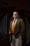 Dr. Read Schuchardt, professor of media ecology at Wheaton College, spoke in chapel about being present for people rather than being distracted by the "digital age." - Photo by Victoria Stargel