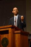 Dr. Jarvis Williams, assistant professor of new testament and Greek at Campbellsville University, challenges Union students to view each other as one race in Christ.  - Photo by Victoria Stargel