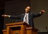 Dr. Jarvis Williams, assistant professor of new testament and Greek at Campbellsville University, challenges Union students to view each other as one race in Christ. He uses the divide between Jew and Gentile prior to Christ's coming as an example of the reconciliation possible in Christ. - Photo by Victoria Stargel