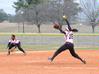 Brooke Thomas, sophomore athletic training major, pitches the first game of a double header against Christian Brothers University. The Lady Bulldogs won both games.  - Photo by Victoria Stargel