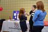 Amer Lovelady, senior political science major, talks with fellow students during the student organization fair about her involvement with ONE, an international mission to fight extreme poverty and preventable disease. - Photo by Abigail Harris