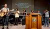 A group of students leads music at the beginning of chapel. - Photo by Deanna Santangelo