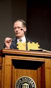 Chuck Lawless, dean of the Billy Graham school of missions and theology at Southern Baptist Theological Seminary, speaks during chapel. - Photo by Deanna Santangelo
