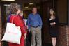 Sarah Hill, sophomore business administration major, gives perspective students and their families a tour during a Preview Day. - Photo by Abigail Harris