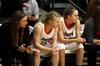 The Lady Bulldog's watch and cheer on their teammates while Union plays Bethel University and wins 81-62. - Photo by Ebbie Davis