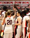 The Lady Bulldogs gather to celebrate after their win against Bethel University, 81-62.
 - Photo by Ebbie Davis