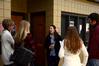 Lily Coursey, sophomore elementary ed. major, gives a tour to a visiting group of prospective students. She explains all the different ways they can get involved in student life organizations.  - Photo by Ebbie Davis