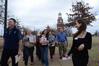 Sarah Hill (right), sophomore business administration major, gives prospective students and their families a tour of Union's campus during a Preview Day.  - Photo by Beth Spain