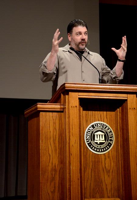 James Emery White, senior pastor at Mecklenburg Community Church, speaks in chapel.