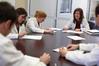Kimberly Lindsey, assistant professor of pharmacy practice, meets with pharmacy students in Providence Hall.  - Photo by Kristi McMurry