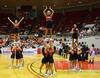 The cheerleaders rally team spirit before game 1 of the 2011 NAIA National Championship. - Photo by Beth Spain